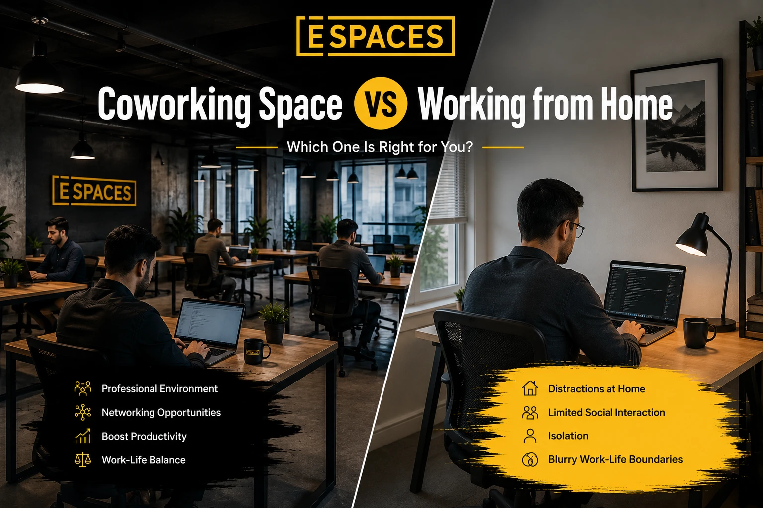 Coworking Space vs Working from Home